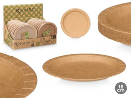 Kinvara Set 24 Platos Kraft 18 cm Natural
