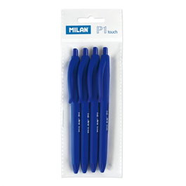 Milan Bolsa con Colgador 4 Bolígrafos P1 Touch Azul 176510804