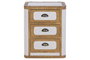 DKD Home Decor Cajonera Alpino 3 Cajones, Madera y Poliéster en Color Blanco y Marrón, Dimensiones 36 x 60 x 48 cm