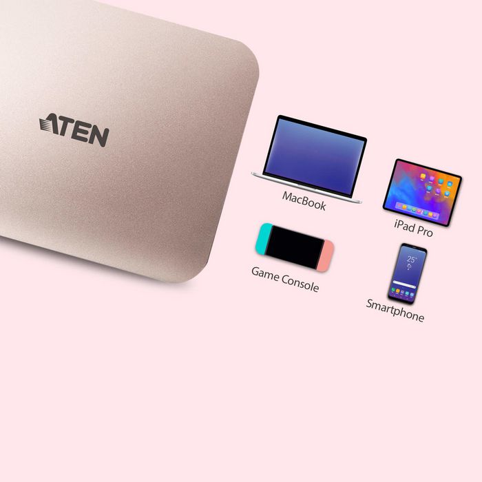 ATEN UH3235 Docking station USB-C 4K Oro rosa