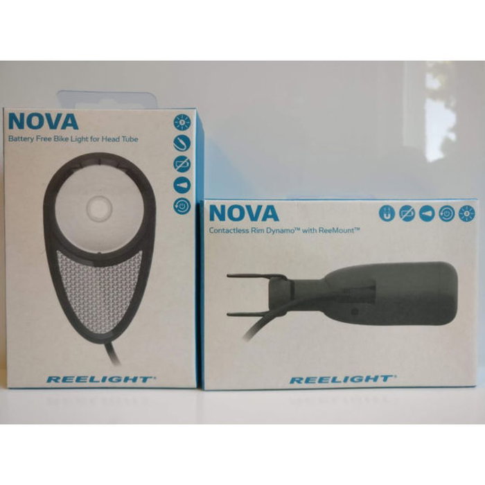 Reelight Nova Luz Delantera sin Pilas para Bicicleta - 60 Lúmenes, Montaje en Tubo de Dirección