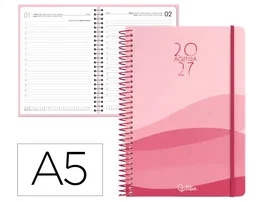 Liderpapel Agenda de oficina 2027 día por página A5 rojo
