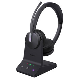 Yealink WH64 Auriculares Inalámbricos Diadema con Micrófono para Microsoft Teams y Bluetooth 5.2, Negro