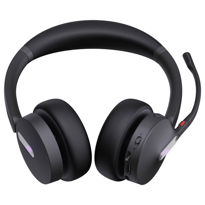 Yealink WH64 Auriculares Inalámbricos Diadema con Micrófono para Microsoft Teams y Bluetooth 5.2, Negro