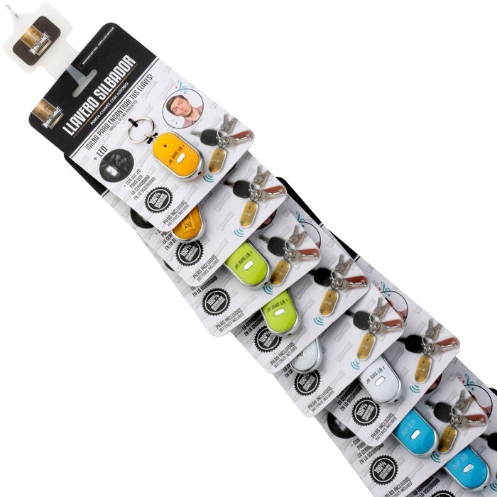 Mister Gadget Llavero Con Silbato Localizador 12 Unidades Con Luz Led