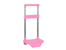 Trolley Carro Portamochilas Pequeño Rosa Claro 22x17x40 cm - Carrito para Transportar Mochilas y Bolsas