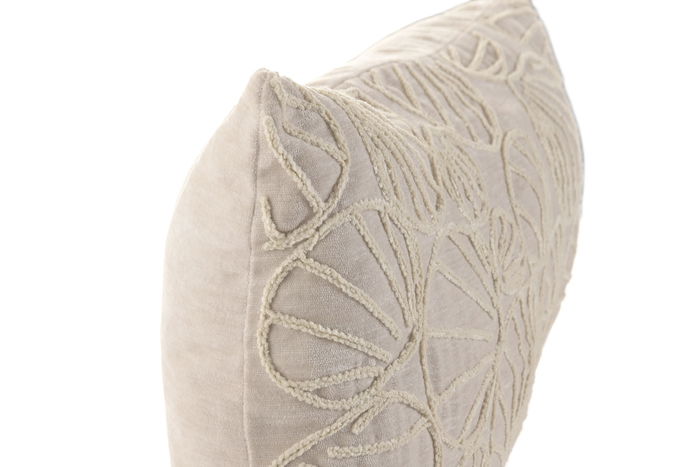DKD Home Decor Cojin Mediterraneo Crema Chenilla Zipper 10 x 35 x 60 cm (2 Unidades)