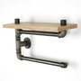 Hanah Home Boruraf258 Organizador MDF Nogal y Plata 40x23x13 cm