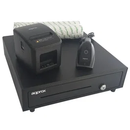 Approx Kit TPV appPOSPACK4180USB-2D con Cajón, Impresora, Lector 2D y Rollos