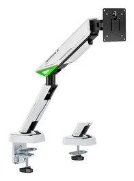 AISENS - SOPORTE DE MESA GAMING CONTRAPESO GIRATORIO E INCLINABLE PARA MONITOR/TV 16KG (3 PIVOTES, 1 BRAZO) DE 17-49, NEGRO-BLANCO