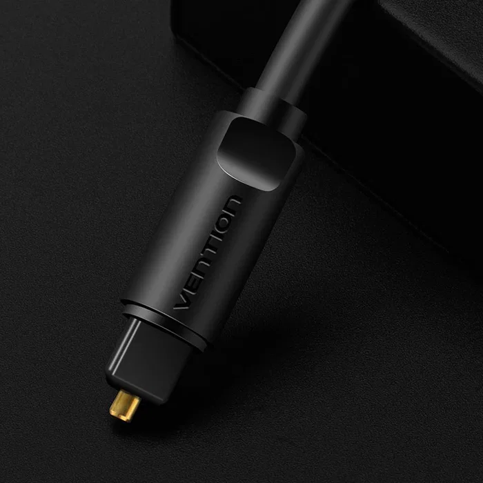Vention BAEBH Cable de Audio Óptico Digital Toslink (S/PDIF) - Fibra Óptica 2m, Conectores Macho Rectos, Negro