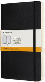 Moleskine QP616EXP Libreta Clásica Mayor Grosor Negra L (13x21cm) Rayada Tapa Blanda
