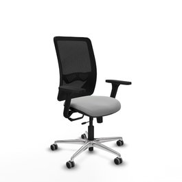 PIQUERAS Y CRESPO Silla de oficina Zulema con mecanismo Sincro/Traslack, Gris claro y Negro