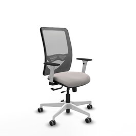 PIQUERAS Y CRESPO Silla de oficina Zulema con mecanismo Sincro/Traslack Blanco y Gris