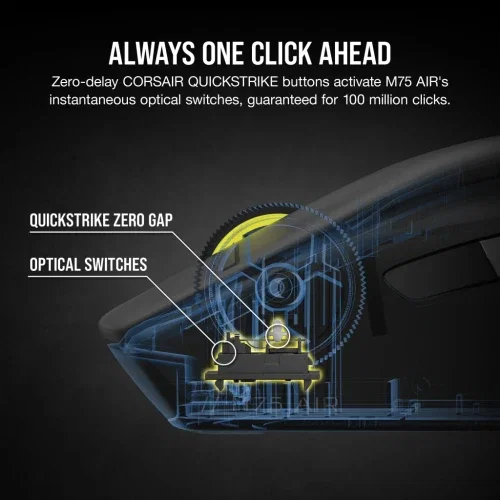 Corsair M75 AIR WIRELESS Ratón inalámbrico para juegos ultraligero - Negro