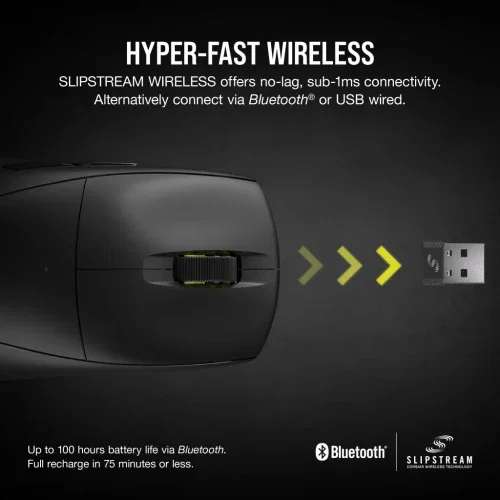 Corsair M75 AIR WIRELESS Ratón inalámbrico para juegos ultraligero - Negro