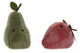 DKD Home Decor Sujetapuertas Tropical Verde Rojo Poliester Fresa Pera Fruta 12 x 23 x 12 cm (2 Unidades)