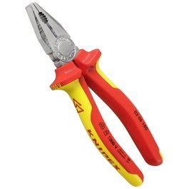Knipex Alicate universal cromado con mangos aislados 180 mm