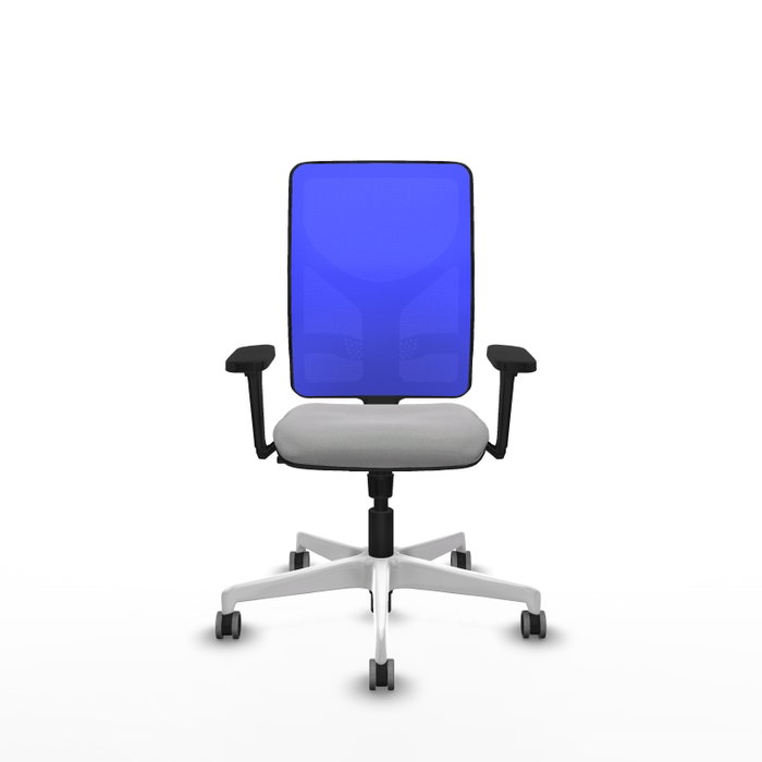PIQUERAS Y CRESPO Silla de oficina Motilla con mecanismo Sincro, Gris claro y Azul