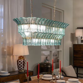 Lámpara Techo Verde Cristal Iluminación 118 X 50 X 40 cm
