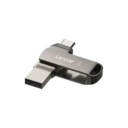Lexar JumpDrive LJDD400032G-BNQNG - Memoria USB Flash 32 GB USB-C 3.2 Gen 1 con Velocidad de Lectura 130 MB/s, Diseño Giratorio, Color Gris