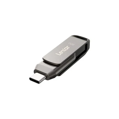 Lexar JumpDrive LJDD400032G-BNQNG - Memoria USB Flash 32 GB USB-C 3.2 Gen 1 con Velocidad de Lectura 130 MB/s, Diseño Giratorio, Color Gris