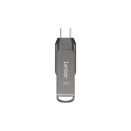 Lexar JumpDrive LJDD400032G-BNQNG - Memoria USB Flash 32 GB USB-C 3.2 Gen 1 con Velocidad de Lectura 130 MB/s, Diseño Giratorio, Color Gris