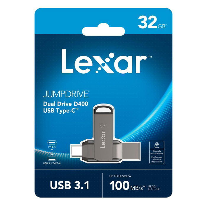 Lexar JumpDrive LJDD400032G-BNQNG 32 GB USB Tipo C/Tipo A Gris