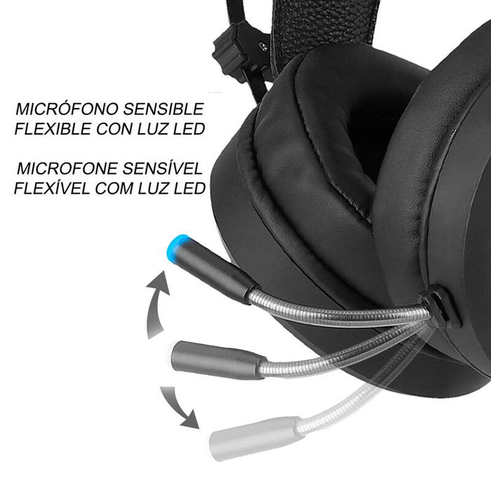 ERT GROUP Auriculares Gaming Marvel Sonido Envolvente Virtual 7.1 Luz LED Micrófono Flexible Conexión USB Jack