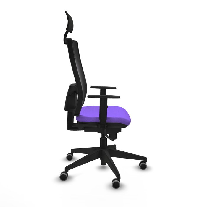 PIQUERAS Y CRESPO Silla de oficina Horna con mecanismo Sincro, Tela Lila y Malla Negra