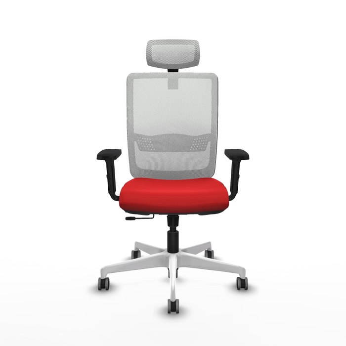 PIQUERAS Y CRESPO Silla de oficina Haches con mecanismo Sincro/Traslack Rojo y Blanco PIQUERAS Y CRESPO Silla de oficina Haches con mecanismo Sincro/Traslack Rojo y Blanco