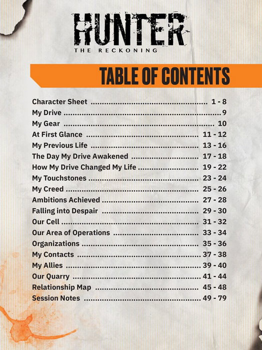 Renegade Hunter: The Reckoning 5th Edition RPG Diario Expanded Character Sheet Journal Edición Inglés Renegade Hunter: The Reckoning 5th Edition RPG Diario Expanded Character Sheet Journal Edición Inglés