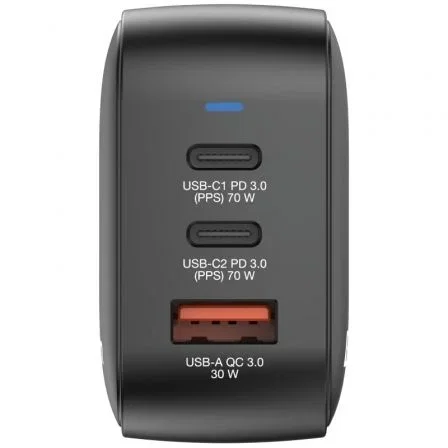 Verbatim Cargador de Pared Universal GaN 70W Mini 3 Puertos (2xUSB-C, 1xUSB-A) para Viaje - 32229