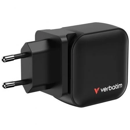 Verbatim Cargador de Pared Universal GaN 70W Mini 3 Puertos (2xUSB-C, 1xUSB-A) para Viaje - 32229