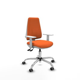 PIQUERAS Y CRESPO Silla Elche Naranja con Mecanismo Asincro y Base Cromada