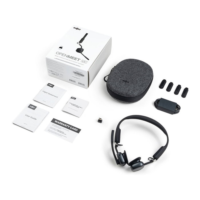 SHOKZ OpenMeet Auriculares Bluetooth de Conducción Ósea USB-C para Oficina y Centro de Llamadas, con Reducción de Ruido Activa y Micrófono Boom, Negros