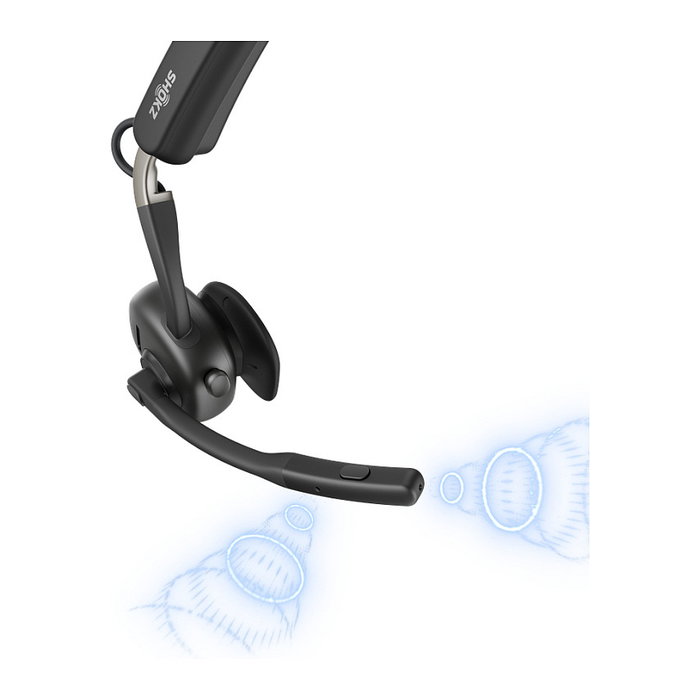 SHOKZ OpenMeet Auriculares Bluetooth de Conducción Ósea USB-C para Oficina y Centro de Llamadas, con Reducción de Ruido Activa y Micrófono Boom, Negros