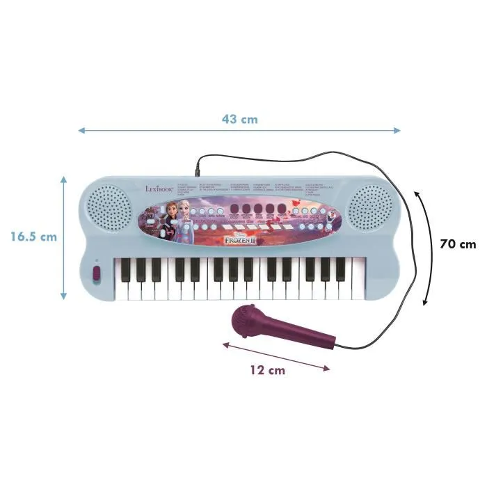 LEXIBOOK Piano electrónico con micrófono Frozen 2 Disney