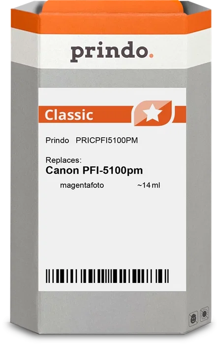 Prindo Cartucho de tinta magenta (foto) PRICPFI5100PM Classic 14ml Prindo Cartucho de tinta magenta (foto) PRICPFI5100PM Classic 14ml