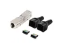 Lanberg PL2S6-6000TL Conector RJ-45 Cat6 F/UTP (FTP) Herramienta-Free, Color Negro, Pack de 2 Piezas