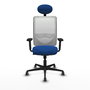 PIQUERAS Y CRESPO Silla de oficina Zulema con mecanismo Sincro, Azul y Blanco