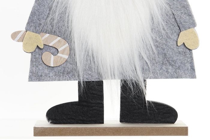 DKD Home Decor Figura Navidad Tradicional Gnomo Rojo Gris MDF Fieltro 6 x 39 x 20 cm (4 Unidades)