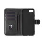 eSTUFF Funda cartera WALES PU para iPhone SE 2022 y iPhone SE 2020 con soporte y ranuras para tarjetas - Negra