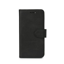 eSTUFF Funda cartera WALES PU para iPhone SE 2022 y iPhone SE 2020 con soporte y ranuras para tarjetas - Negra