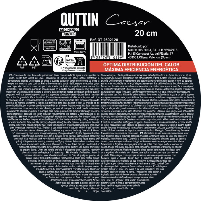 Quttin Sartén de Acero para Inducción Caesar 21.5cm Quttin Sartén de Acero para Inducción Caesar 21.5cm
