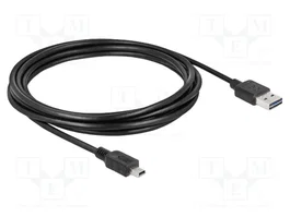 DeLOCK Cable USB 2.0 de Tipo A a Mini-USB B de 3 m, Negro