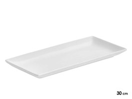 VESSIA Bandeja Rectangular de Porcelana Blanca 30cm