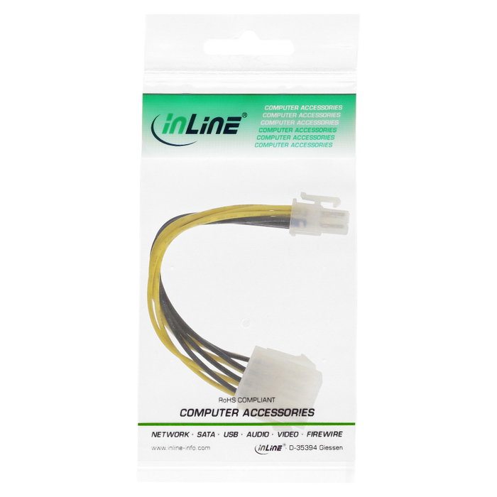Intos Adaptador de alimentación interna InLine 26633A 8-pol. Hembra a 4-pol. Macho