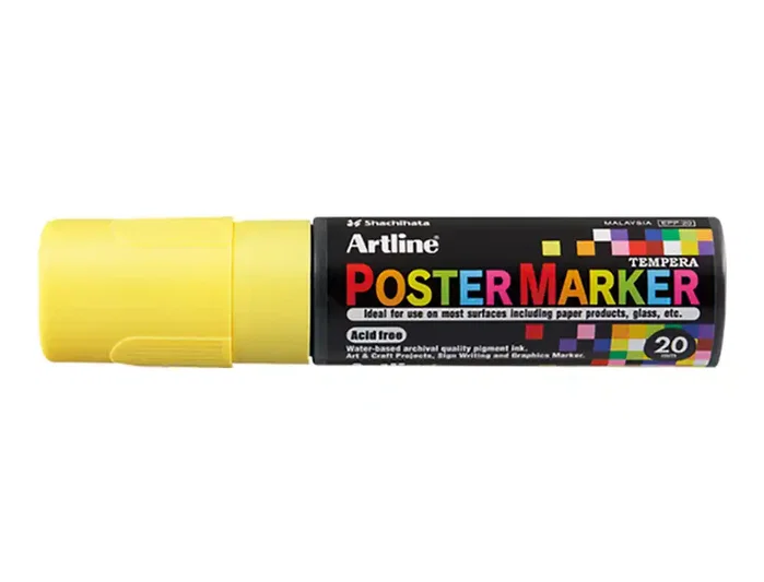 Artline Poster Marker EPP-20 Punta Rectangular 20 mm Amarillo Fluorescente