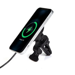 eSTUFF Cargador inalámbrico magnético para coche, 15W, compatible con iPhone 12 y iPhone 13, con soporte para rejilla de ventilación